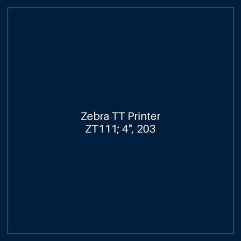 Zebra TT Printer ZT111; 4", 203 dpi, Thermal Transfer, Tear, EU/UK Cords, USB, Serial, Ethernet, BTLE, USB Host, EZPL