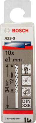 Bosch Metal Drill Bits: HSS-G, DIN 338 4,5 x 47 x 80 mm (10pcs)