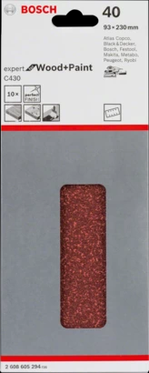Bosch Coated Abr/Polishing: Clamped Sanding sheet Expert for Wood 93 x 230, 80 (10pcs)